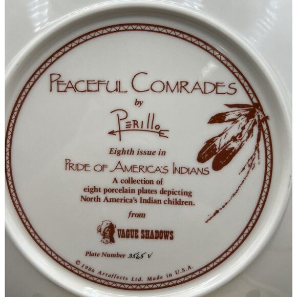 Plate Hamilton Collection Vague Shadows Series Peaceful Comrades 8th Issue 3565V - Picture 6 of 6